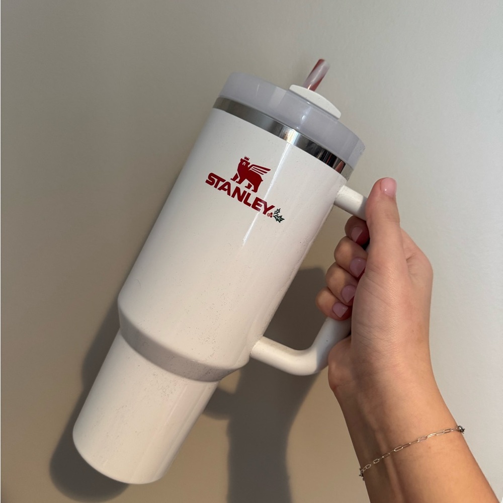Stanley Christmas Mistletoe White Travel Mug